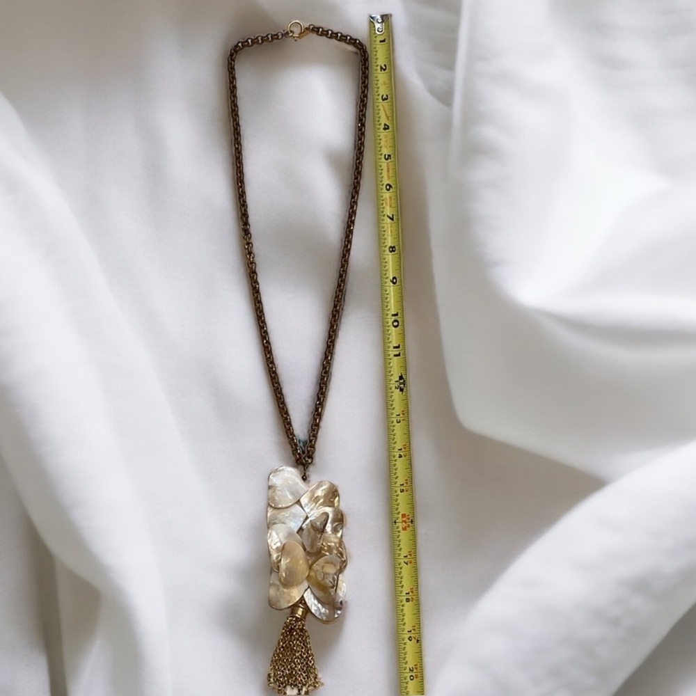 Vintage Shell Tassel Necklace By Sylvia Benson View 4